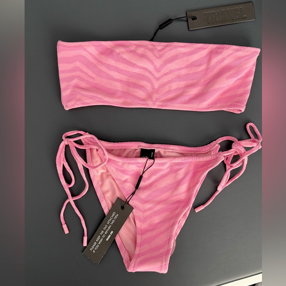 Triangl Bikini Pink Zebra Set - Size Small